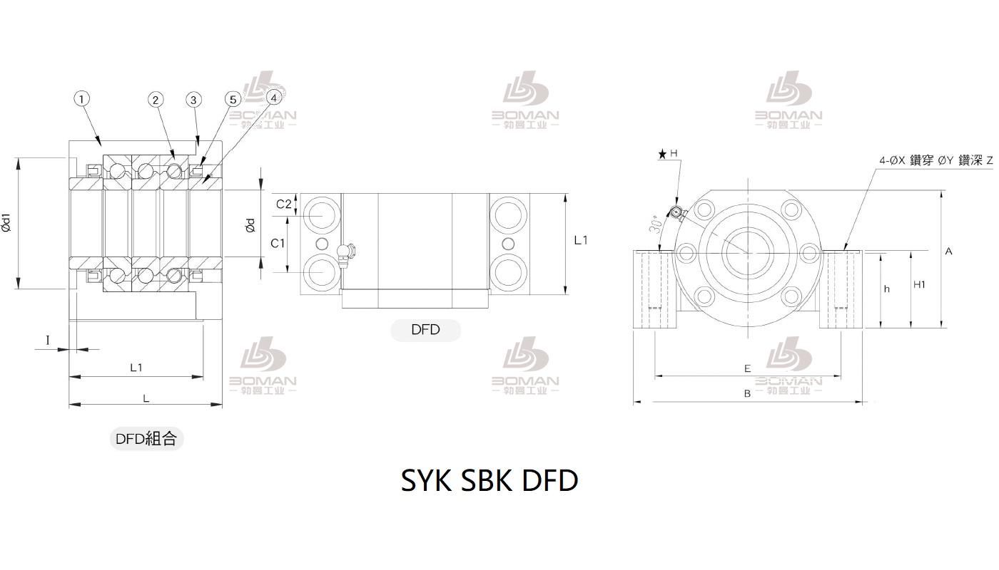 SYK MBCS20-YP syk丝杆支撑座3d